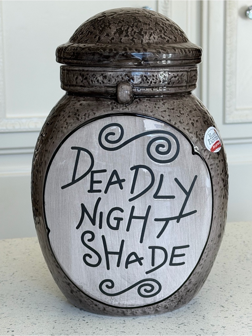 Nightmare Before Christmas Deadly Night Shade Ceramic hand painted cookie jar